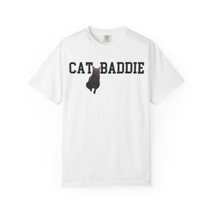 Cat Baddie Unisex Garment-Dyed T-Shirt | Cute Cat Lover Tee, Funny Pet Gift, Casual Wear, Birthday Present, Gift for Cat Moms