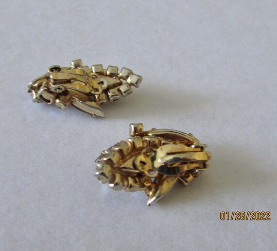 Clip on earrings ,marked Sherman,AB crystals. - image 4