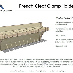 French Cleat Clamp Holder Instructions and CAD files