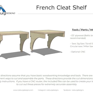 French Cleat Shelf Instructions and CAD files