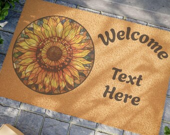 Paillasson de bienvenue tournesol - à personnaliser