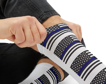 Chaussettes fines drapeau américain Blue Line - Chaussettes sublimation - 3 tailles