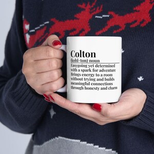 Gepersonaliseerde keramische mok met naam Colton, 11oz 15oz koffiekop, volledig aanpasbaar, uniek cadeau voor koffieliefhebbers, idee verjaardagscadeau,