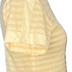 COURRÈGES Vintage XS/S Pastel Pink Ivory Striped Cotton Top - 1970s image 4