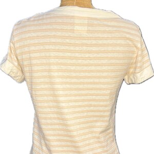 COURRÈGES Vintage XS/S Pastel Pink Ivory Striped Cotton Top - 1970s image 5