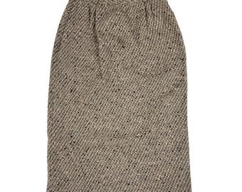 Falda vintage Valentino con bolsillos de bouclé de lana color carbón talla S/M – Años 90