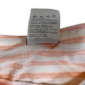 COURRÈGES Vintage XS/S Pastel Pink Ivory Striped Cotton Top - 1970s image 6