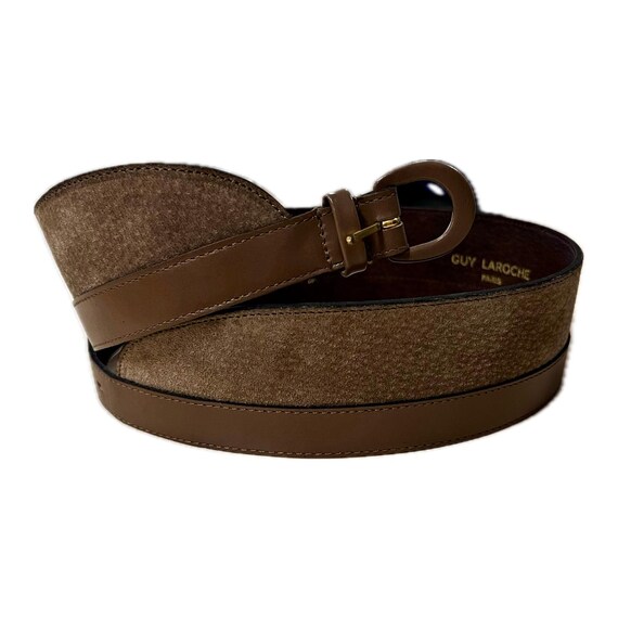 GUY LAROCHE Vintage *mint Condition* Brown Pigskin Suede  display picture 3