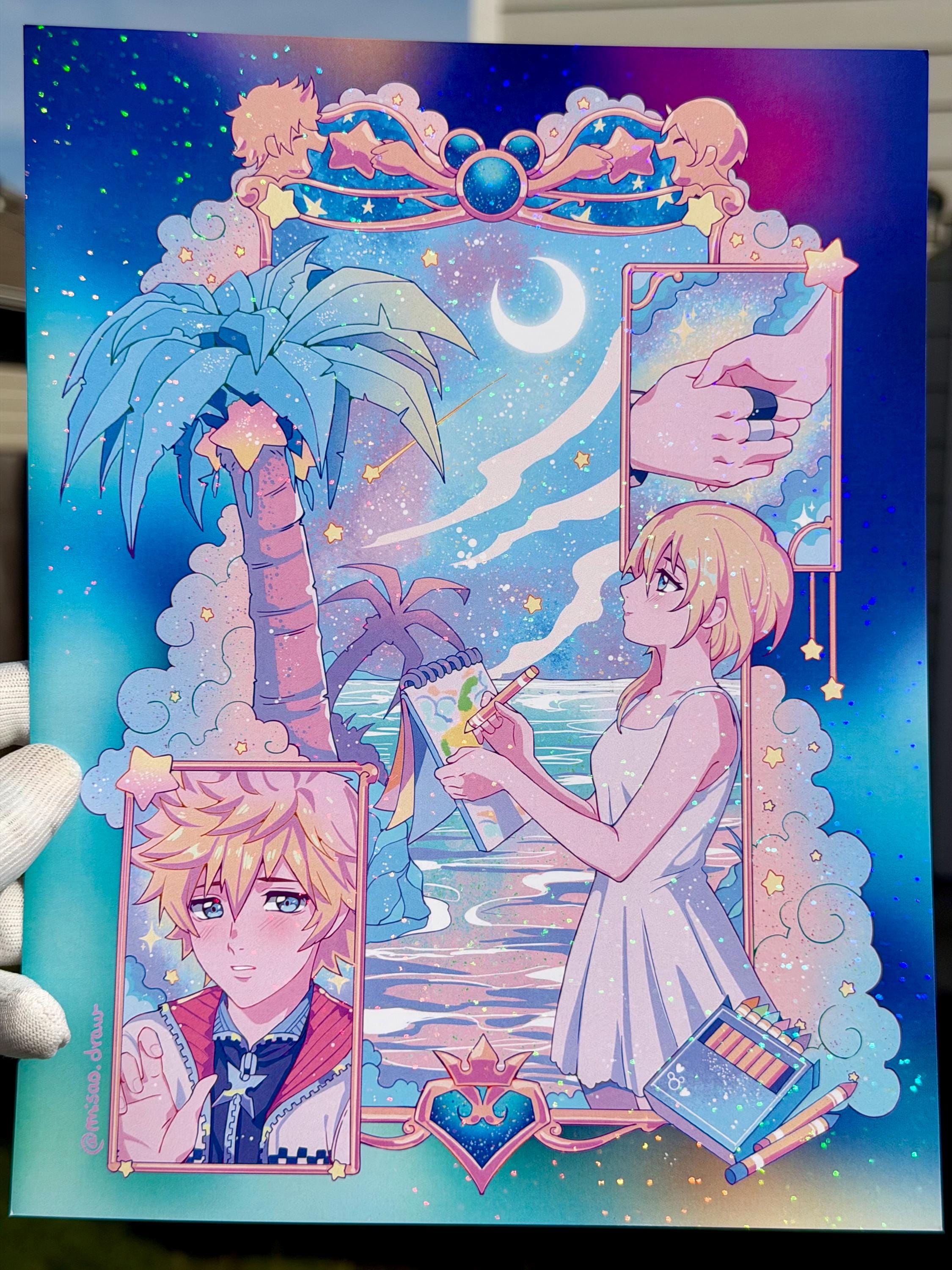 Namine Roxas Kingdom Hearts: Roxas and Naminé Heavy Holographic Print - Etsy