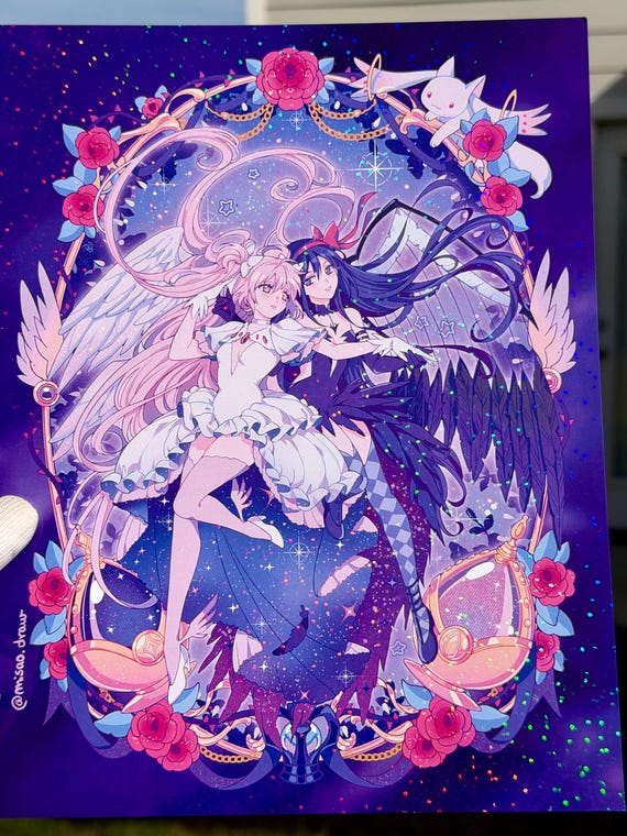 Madoka Magica - Devil Homura & Ultimate Madoka holographic print
