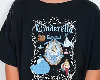Cinderella Girls Tshirt, Disney Princess Mirror Tee, Coquette Bow Shirt, Disney Woman Shirt, Disney Vacation Shirt, Jaq And Gus Shirt