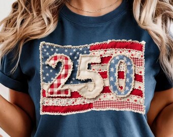 America 250th Anniversary Comfort Colors Shirt | USA Patriotic Quilt Patchwork Tee | Fourth of July 2026 Semiquincentennial Gift Unisex Tops