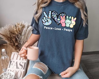 Peace Love Peeps Easter Shirt, Chillin With My Peeps Easter Shirt, Happy Easter Shirt, Bunny With Shirt, Easter Shirt,Bunny Shirt,Family Tee