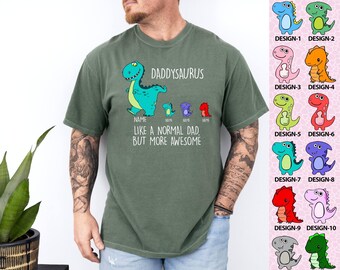 Comfort Colors Shirt, Personalized Dad Tee, Fathers Day Tee, Daddysaurus Tee, Unclesaurus Tee, Grandpasaurus Tee, Dinosaur Tee, Awesome Dad