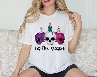 Tis The Season Shirt, Christmas Shirt, Comfort Colors Shirt, Christmas Gift, Skull Shirt, Merry Christmas Tee, Trendy Xmas Shirt