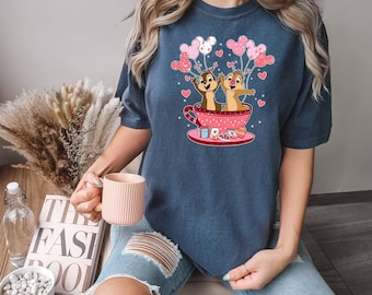 Comfort Color Shirt, Chip And Dale Tee, Double Trouble Tee, Disney Valentine Gift, Love Shirt, Disney Couples Tee, Valentine Women Gift