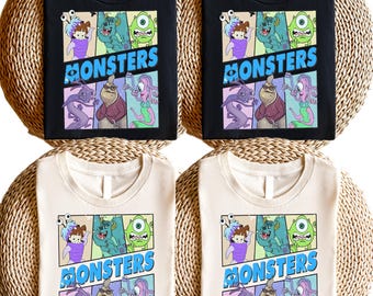 Disney Monster Inc Characters Shirt, Disney Family Matching T-shirt, Mike Sully Celia Roz and Boo Tee, Monsters University Tee