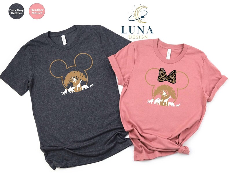 Sudadera Disney, Sudadera Safari, Vacaciones Familiares, Camiseta de Minnie Mouse, Camisetas del Reino Animal, Camiseta de Mickey Mouse, Camiseta con Estampado de Leopardo imagen 3