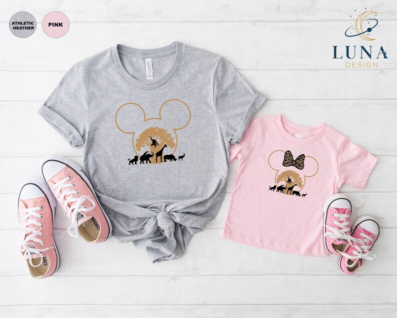 Sudadera Disney, Sudadera Safari, Vacaciones Familiares, Camiseta de Minnie Mouse, Camisetas del Reino Animal, Camiseta de Mickey Mouse, Camiseta con Estampado de Leopardo imagen 4