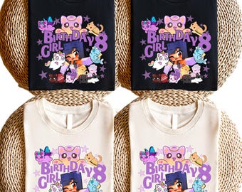 Camiseta Gamer personalizada para niña, camiseta Aphmu para niña, camisetas de cumpleaños gamer para niños, camisetas familiares a juego, camisetas personalizadas para niños pequeños y jóvenes, todas las tallas.