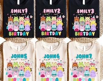 Custom Birthday Shirt, Squishmallow Squishy Birthday Shirt, Personalized Kids Shirt, Unisex Shirt - Squishy Birthday