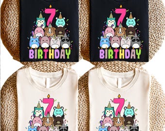 Custom Squishmallow Birthday T-shirt, Squish Squad Shirt, Kids Birthday Party Tees, Personalized Squishy Shirt, In My Squishmallow Era