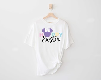 Happy Easter Minnie Shirt, Comfort Colors Shirt, Minnie Easter Shirt, Easter Bunny Shirt, Cartoon Shirt, Women Easter Shirt, Bunny Shirt
