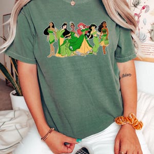 Comfort Color Shirt, St Paddy's Princess Shirt, Disney Princess Tee, St Patrick's Tee, Pocahontas Shirt, Ariel Tee, Irish Shirt, Mulan Shirt image 9