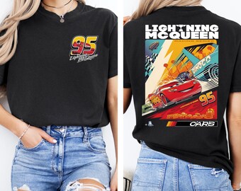 Lightning McQueen Two Sided Shirt, 95 Lightning McQueen Tee,  Disney Cars Shirt, Radiator Springs Tee, Pixar Rusteze Cars Shirt.