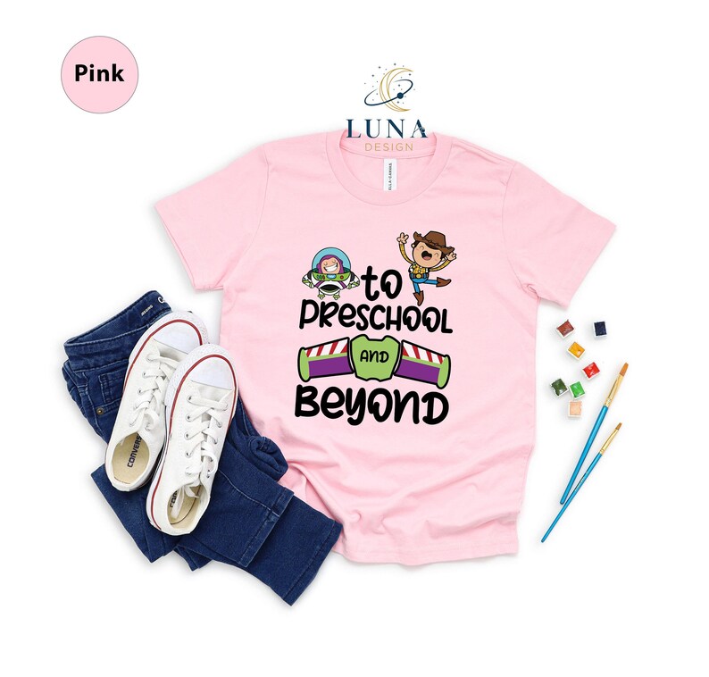 Preschool Teacher Sweatshirt, To Preschool And Beyond Shirt, Toy Story School Tee, Woody T-Shirt, Buzz Lightyear Tee, Preschool Pupil Shirt image 4