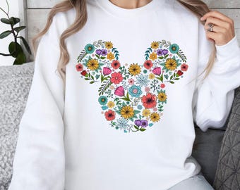 Floral Mickey Head Shirt, Epcot Flower And Garden Festival Tee, Floral Disney Top, Minnie Flow Top, Minnie Flower, Epcot Shirt