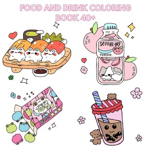 Food And Drink Coloring Book