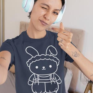 Rabbio the Bunny | Adorable Kawaii Boy Rabbit Tee | Unisex 100% Cotton| Paku Paku Logo