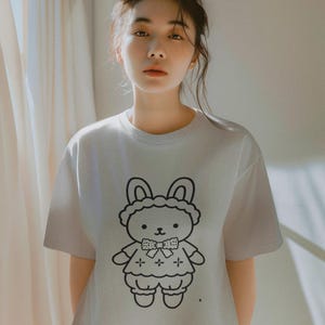 Rabbiko Bunny Tee – Cute Kawaii Rabbit Design | Paku Paku Logo | Unisex S–5XL | Cotton 100%