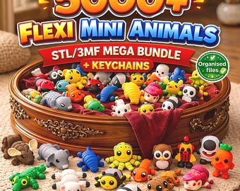 Mais de 5000 modelos articulados FLEXI, pacote STL 3MF, catálogo de imagens, arquivos para impressão 3D