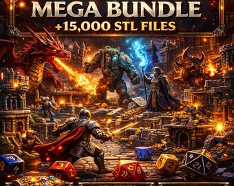 Pacote Mega de Miniaturas STL para D&D, Modelos de RPG de Mesa e Terreno, Arquivos para Impressão 3D de Dungeons and Dragons (Download Digital)