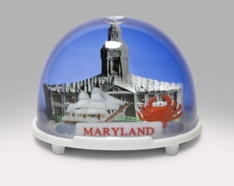 Vintage USA Classic Road Trip Souvenir - Maryland Snow Globe Snowdome!