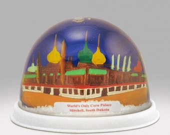 World's Only Corn Palace, South Dakota -Vintage USA Road Trip Snow Globe