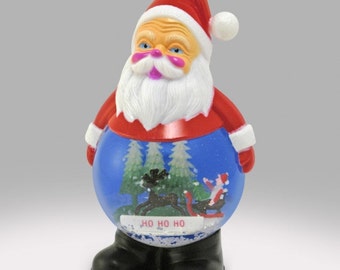 Vintage Santa plastic Snow Globe Snowdome - Ho Ho Ho