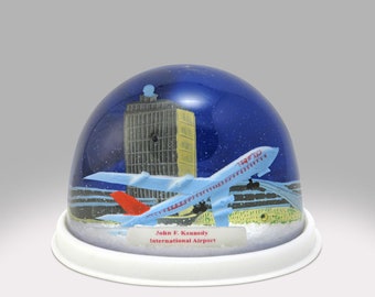 JFK INTERNATIONAL AIRPORT Vintage Snow Globe Snowdome Snowglobe