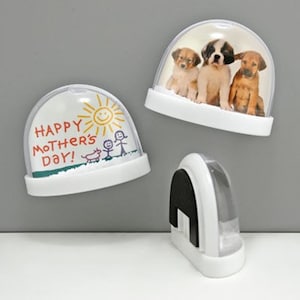 Creative fun!  DIY Make your Own Designs Photo Snow Globe Magnets- Set of 3