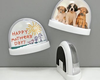 Creative fun!  DIY Make your Own Designs Photo Snow Globe Magnets- Set of 3