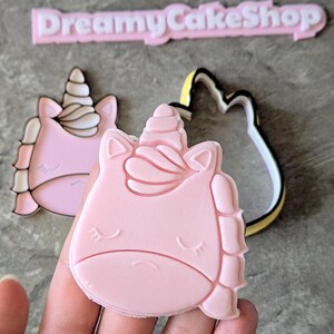 Unicorn Head Cookie Stamp | Cute Fondant Embosser | Magical Birthday Cookie Cutter | Baby Shower Theme | 3D Printed Baking Tool