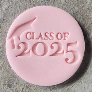 Sello de galleta de la promoción 2025, sello de fondant con relieve de graduación, regalo de la promoción 2025, decoración para fiesta de graduación