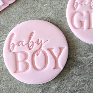 Baby BOY Cookie Cutter | Baby Shower Cupcake Embosser | Gender Reveal Stamp for Cookies & Fondant