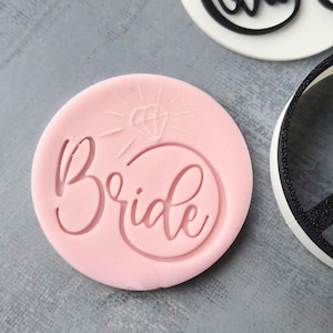 Bride Diamond Fondant Stamp – Personalised Cookie Embosser for Weddings & Hen Parties/Bride to be