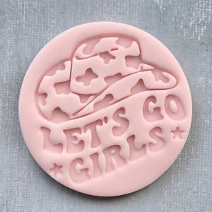 Timbro per biscotti "Let's Go Girls", timbro per fondente con cappello da cowboy / regalo per festa di addio al nubilato