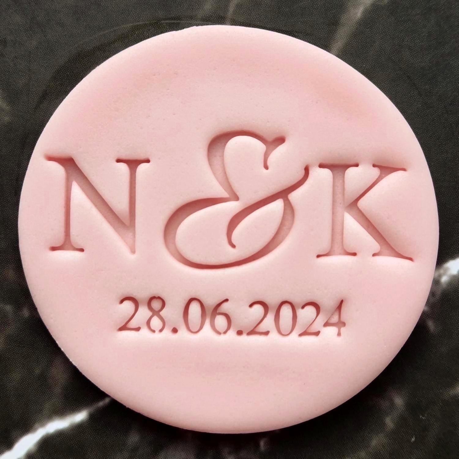 Custom Wedding Cookie Cutter: Initials & Date Embosser, Nikkah Gift