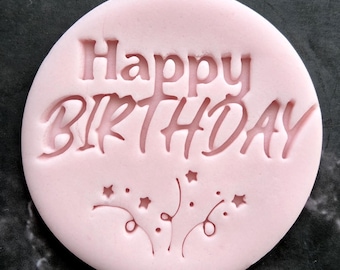 Happy Birthday Cookie Stamp: 3D Printed Fondant Embosser