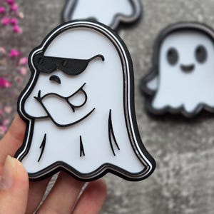 Ghost with Glasses Cookie Cutter & Stamp Set: 3D Printed Halloween Treat